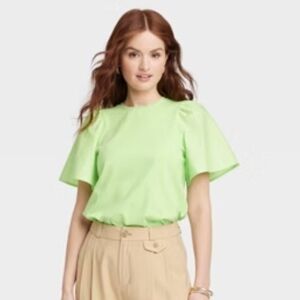 a new day Light Green Blouse